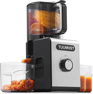 TUUMlIST Cold Press Juicer – 6.5" Wide Feed Chute, High Juice Yield, Easy to Clean, BPA-Free