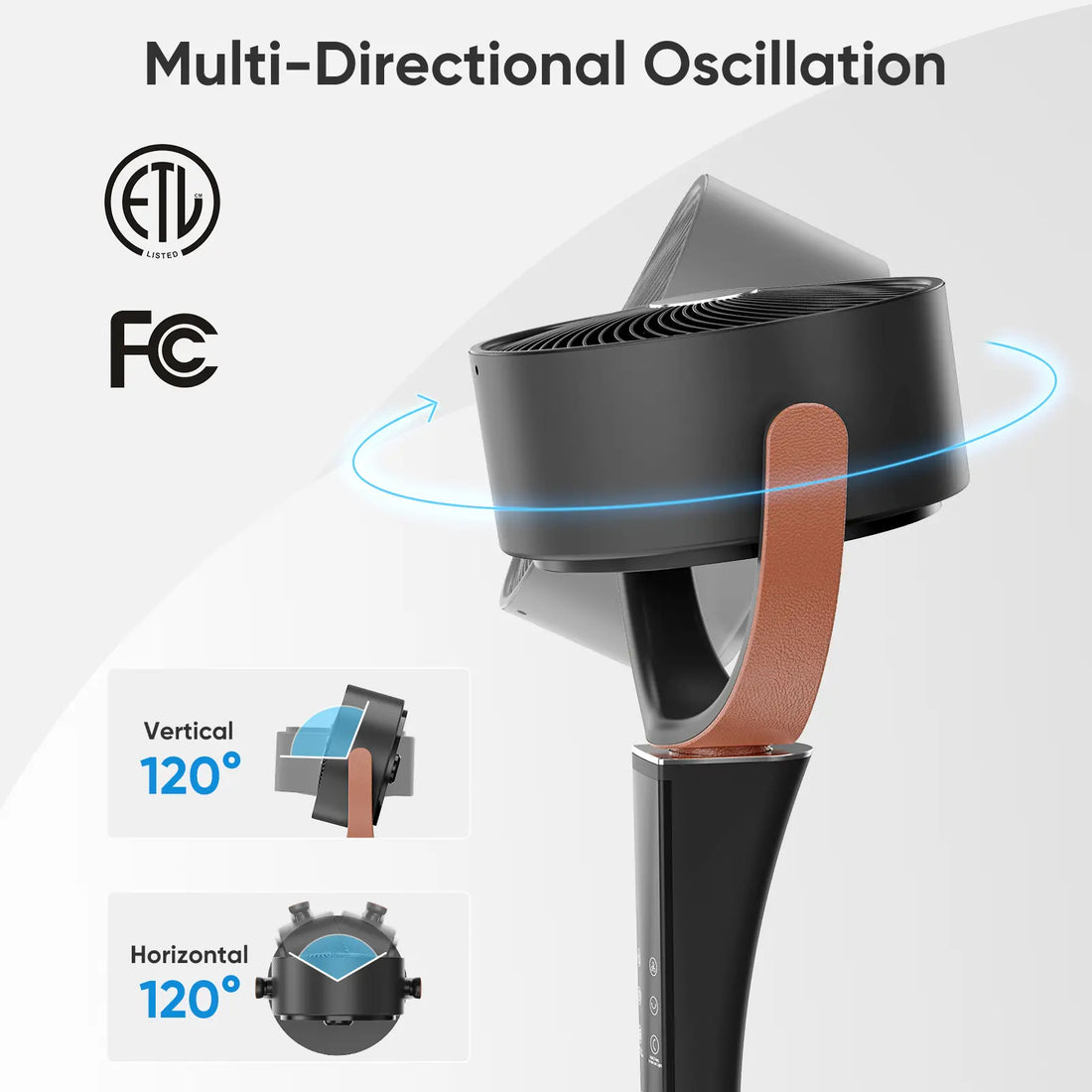Quiet Pedestal Fan – 20dB DC Standing Fan with Remote, 15 Speeds & 120° Oscillation