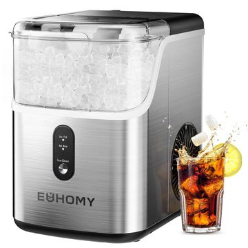 EUHOMY Nugget Ice Maker – 33lbs/Day, 6-Min Fast Ice, Self-Cleaning Portable Countertop Ice Machine