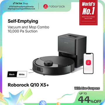 Robot Vacuum & Mop – Self-Emptying, 10,000Pa Suction, LiDAR Navigation, Up to 7 Weeks Hands-Free